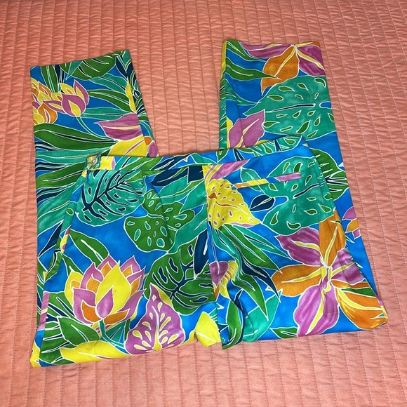 Lauren Ralph Lauren Multicolor Floral Cropped Pants, size 10 - Picture 8 of 12